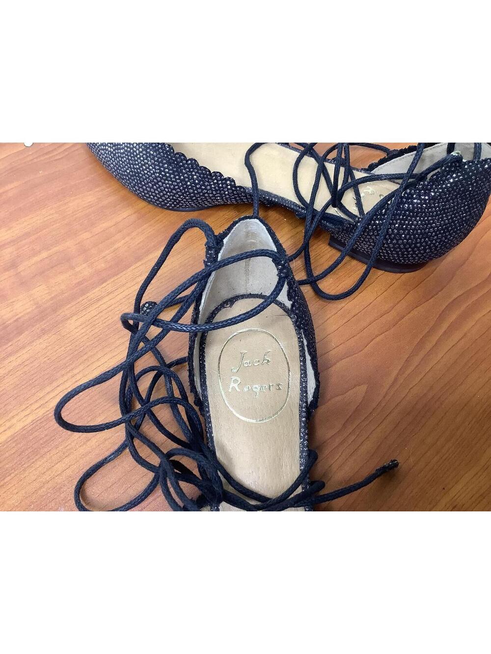 < Jack Rogers Camille Sparkle Lace-Up Pointed Toe Flats > - Picture 4 of 6